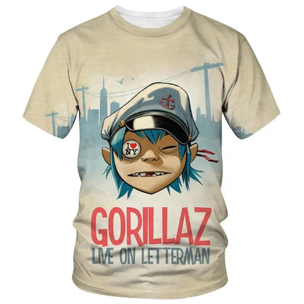 New Hot Trend Men's Fashion Cartoon 3D Printed T-shirt Men's and Women's Casual Hip Hop Short Sleeve Harajuku Style Street Crewn