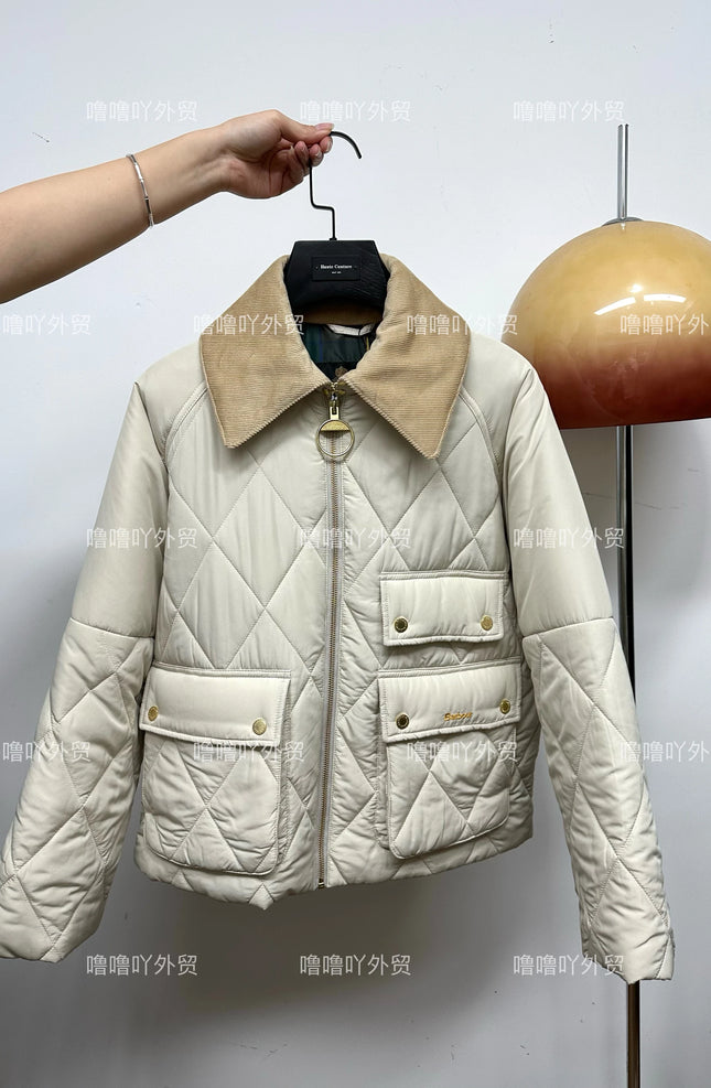 B@r Milby Barbour Ladies Classic Rhombus Plaid Quilted Cotton Jacket Warm Jacket