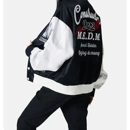 American High Street Jacket for Men Ins Style Embroidered Couple Baseball Uniform Retro Loose Coat Autumn and Winter Fashion New