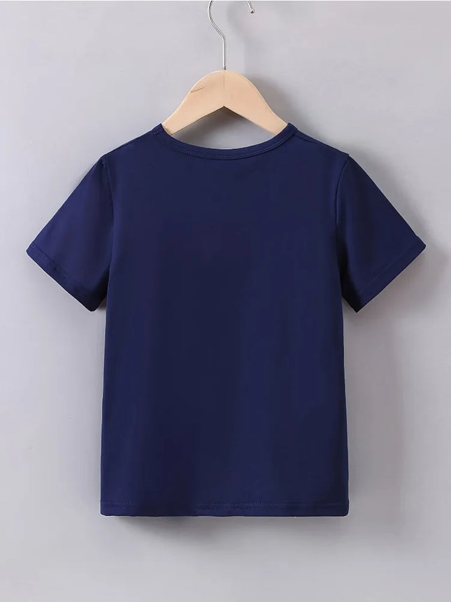 Summer Baby Boy Clothes Kid Girls Casual Solar System Planets Printed T-shirts Children Fashion Crew Neck Short Sleeve Top