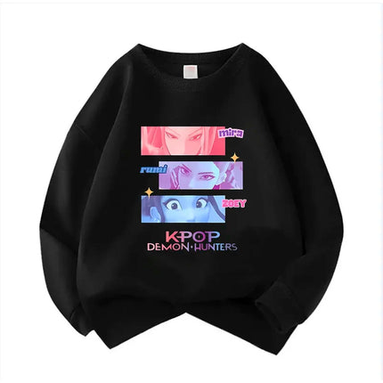 Crew Neck Kid Hoodie Movie Unisex Hoodies Manga Kids Kpop Demon Hunters Children's Sweatshirt Cute Tiger Hoody for Boys Girls