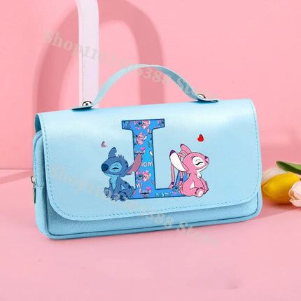 Disney Stitch High-capacity Pencil Case Students Letter A-Z Printed Pen Bags Boys Girls Stationery Storage Box School Supplies