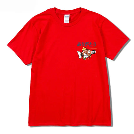 2024 Japanese fun ramen fish print hip hop men's casual comfortable cotton short sleeve T-shirt