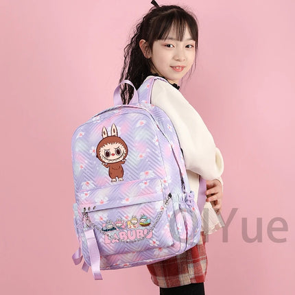 Cute Cartoon Backpack Teenager Girl Zimomo Knapsack Mokoko Charm Junior Student Casual Commute Back To School Waterproof Bags