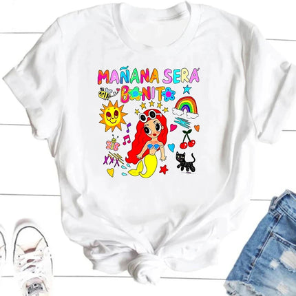 Manana Sera Bonito T-shirt Woman Short Sleeve Karol G Merch Music Tomorrow Will Be Nice Girl T Shirt Loose Casual Tee Streetwear