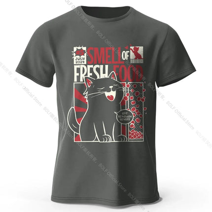 Men's Rabbit Printed T-Shirt 100% Organic Cotton Relaxed Fit Hand Painted Design Tee for Adults Quirky Fashion