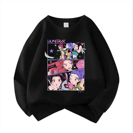 Crew Neck Kid Hoodie Movie Unisex Hoodies Manga Kids Kpop Demon Hunters Children's Sweatshirt Cute Tiger Hoody for Boys Girls