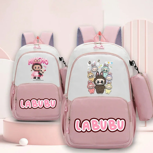 Large Capacity Backpacks Pencil Bag Cartoon Printed Animals Schoolbag Boys Girls Book Stationery Storage Bags Gift