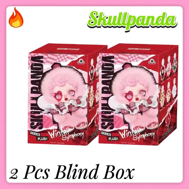 Skullpanda Winter Music Series Blind Box Cute Plush Doll Keychain Pendant Mystery Action Figure Toy Collection Desktop Decor Gif
