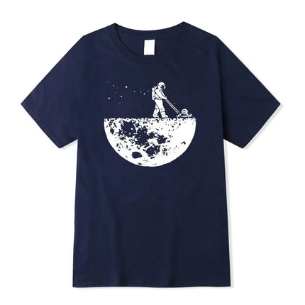 Summer Men T-shirt High Quality 100% Funny Cotton Lunar Cleaner Printing Casual Cool Loose O-neck Male Soft Tshirt Hip Hop Tees