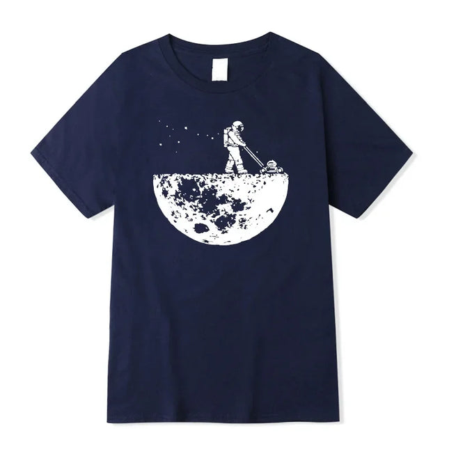 Summer Men T-shirt High Quality 100% Funny Cotton Lunar Cleaner Printing Casual Cool Loose O-neck Male Soft Tshirt Hip Hop Tees