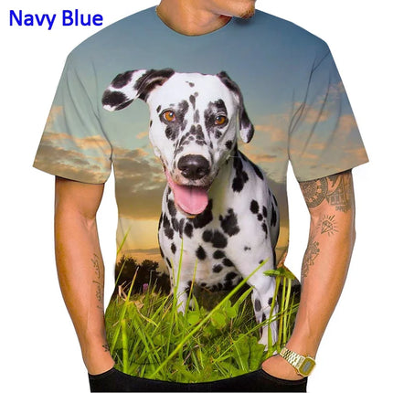 2022 Animal Dalmatian 3D Men's T-Shirt Fashion Dog Cute Aalmatian Shiba Inu Unisex Casual Streetwear Shirt
