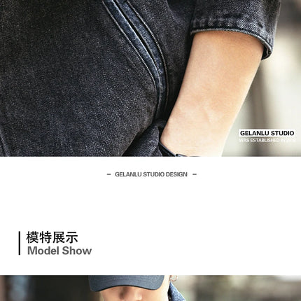 2024 Spring and autumn tide brand American vintage to do old denim coat men casual cargo jacket men