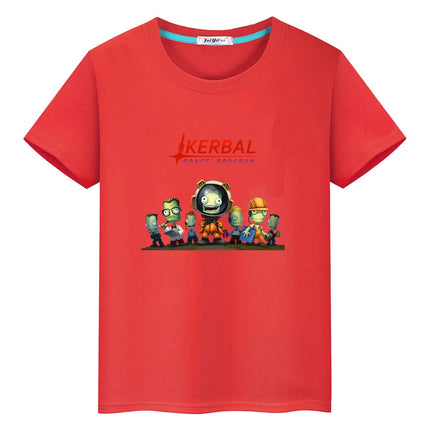 Kerball Space Program T-shirts 100% Cotton Kawaii Printing Tee-shirt Cute Graphic Cartoon Boys/Girls Tshirt Children Summer Tops
