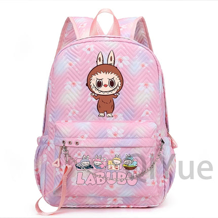 Cute Cartoon Backpack Teenager Girl Zimomo Knapsack Mokoko Charm Junior Student Casual Commute Back To School Waterproof Bags