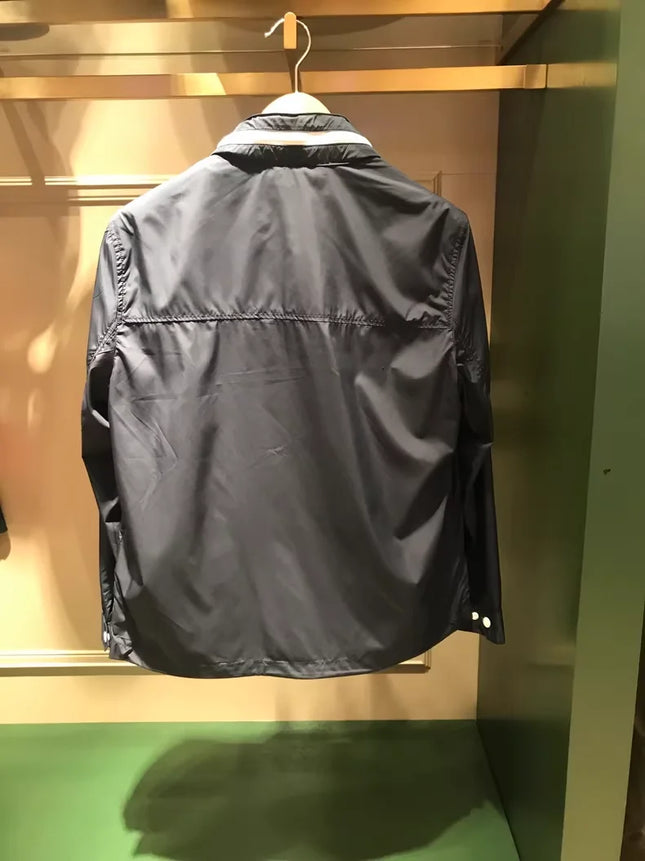 B@r Spring/Summer Sun Protection Jacket (Easy To Store) Dark Blue And Light Gray