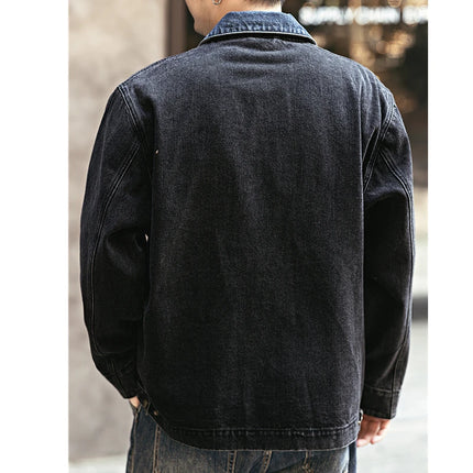 2024 Spring and autumn tide brand American vintage to do old denim coat men casual cargo jacket men