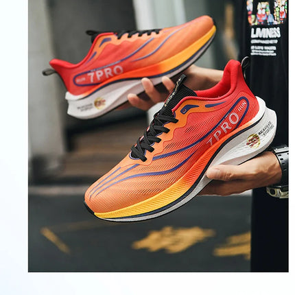 Summer Men's Running Shoes New Professional Carbon Plate Sports Training Shoes Outdoor Non-slip Shock-absorbing Tennis Shoes