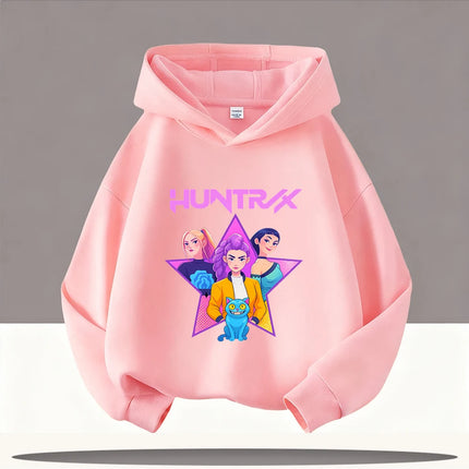 KPop Demon Hunters Hoodies Baby Girl Boy Clothes Fashion Casual Hooded Sweatshirts K-Pop Demon Hunters Pullover Kids Outfits Gif