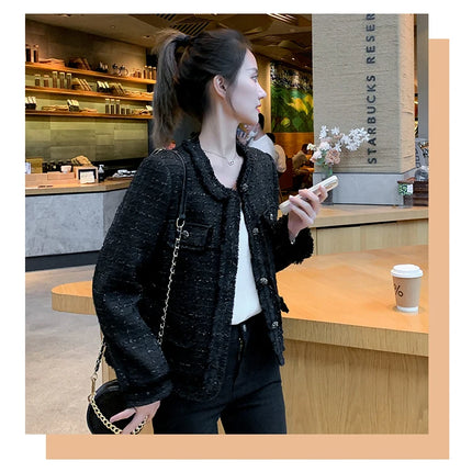 Jielur Autumn New Sweet Ladies Elegant Women Jackets Solid Street Fashion Jackets Woman Black Casual Loose Slim Coats Female