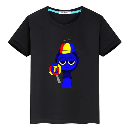Sprunki print t shirt for kids boy 10year 100%Cotton anime Short Tops y2k one piece Sprunki Cute Tees pride tshirt girls clothes