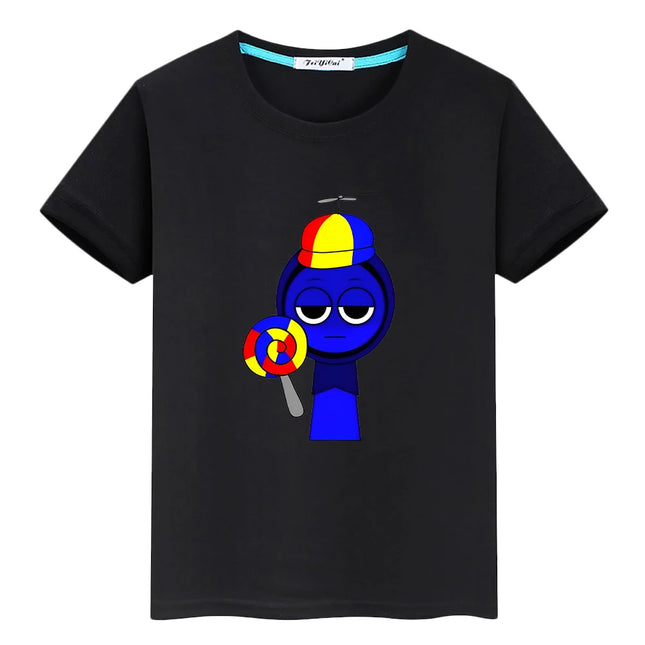 Sprunki print t shirt for kids boy 10year 100%Cotton anime Short Tops y2k one piece Sprunki Cute Tees pride tshirt girls clothes