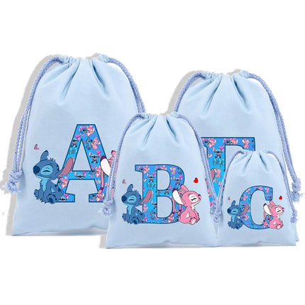 Disney Stitch Drawstring Bag Anime Fashion Jewelry Dust Bags Home Storage Pockets Portable Shopping Pouch Candy Gifts Handbag