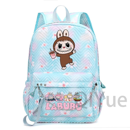 Cute Cartoon Backpack Teenager Girl Zimomo Knapsack Mokoko Charm Junior Student Casual Commute Back To School Waterproof Bags