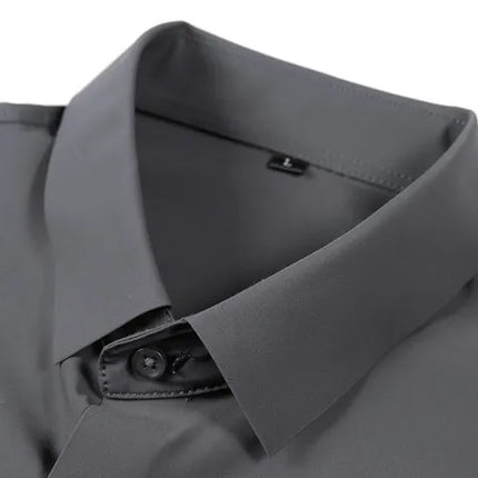 6 Colors Summer Ice Silk No Trace High Elasticity Shirt Men High Quality Short Sleeve Slim Fit Casual Business Dress Shirt 4XL-M