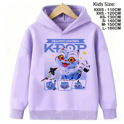 KPop Demon Hunters Hoodies Teenage Girls Boys Rumi KPop Demon Hunters Hoody Autumn Casual Long Sleeve Children Clothing