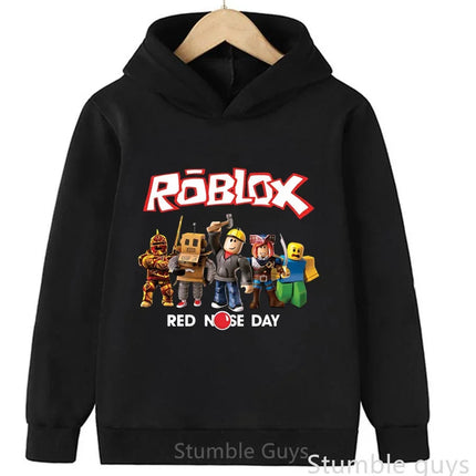 Kids Roblox Hoodie 3-12Y Autumn Sweatshirt 3D Game Print Boys Girls Fashion Casual Sportswear