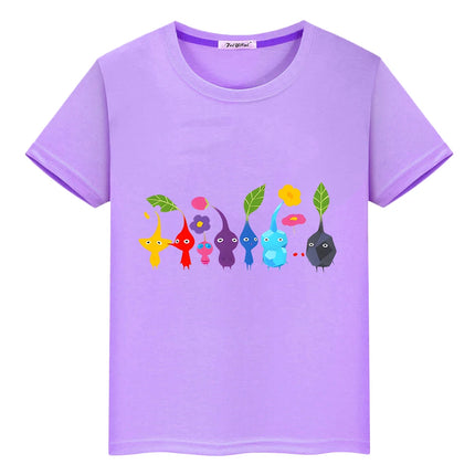 Pikmin Summer Cute 100%Cotton T-shirt cartoons Short Print anime Tees pride tshirt Tops y2k Tshirt kid Day gift boy girl clothes
