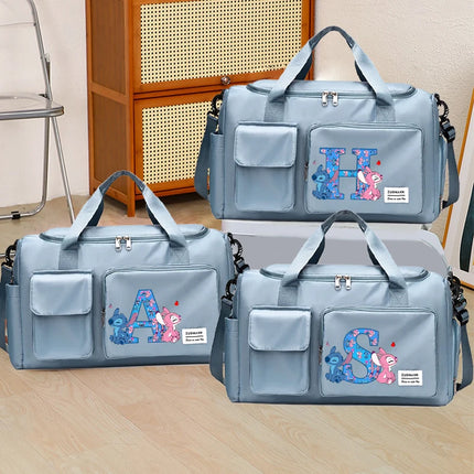 Disney Stitch High-capacity Luggage Bag with Shoes Box Men Women Anime Sport Fitness Yoga Portable Handbag Fashion Traveling Bag