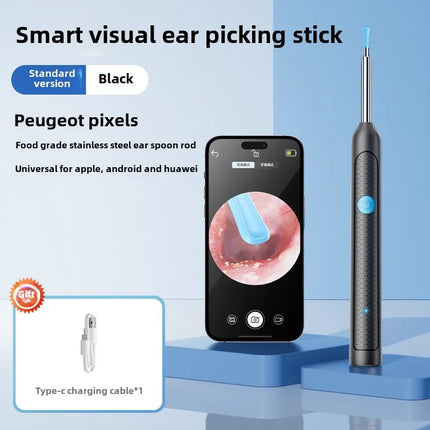 Wireless Visual Ear Endoscope Camera Ear Cleaning Tools Spoon Safe Silicone Earpick 5MP Camera Ear Wax Remover Luminous Otoscope