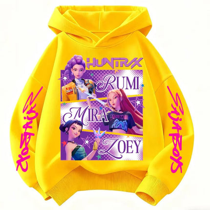 KPop Demon Hunters Huntrix Hoodie Kids Clothes Princess Girls Clothing Fashion Boys Clothes Spring Autumn Sweatshirt Child Tops