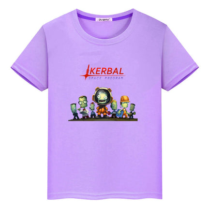 Kerball Space Program T-shirts 100% Cotton Kawaii Printing Tee-shirt Cute Graphic Cartoon Boys/Girls Tshirt Children Summer Tops