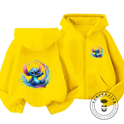 Children's Clothing Stitch Cartoon Hoodie+pant Boys Girls Casual Long Sleeved Sweatshirts 2 13 Years Old Kids Casual TOPS
