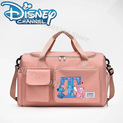 Disney Stitch High-capacity Traveling Bag with Shoes Box Anime Fashion Portable Luggage Bags Men Women Fitness Yoga Handbag Gift