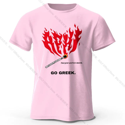 Retro Hand Drawn Match Fire T-Shirt 100% Premium Cotton Slim Fit Artistic Flame Graphic Tee for Men and Teens