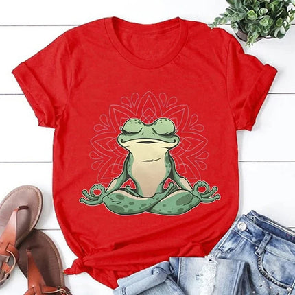Frog Yoga Printing T Shirt Men Women T-Shirt Harajuku T Shirt Unisex Fashion Summer Tshirts Ladies Oversized O-Neck Tops Tee