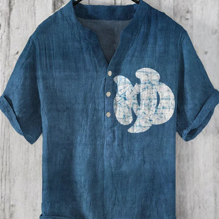 Henry Shirt - Men's new short sleeved casual T-shirt, Japanese style clothing top, casual digital print, sizes s to 5XL
