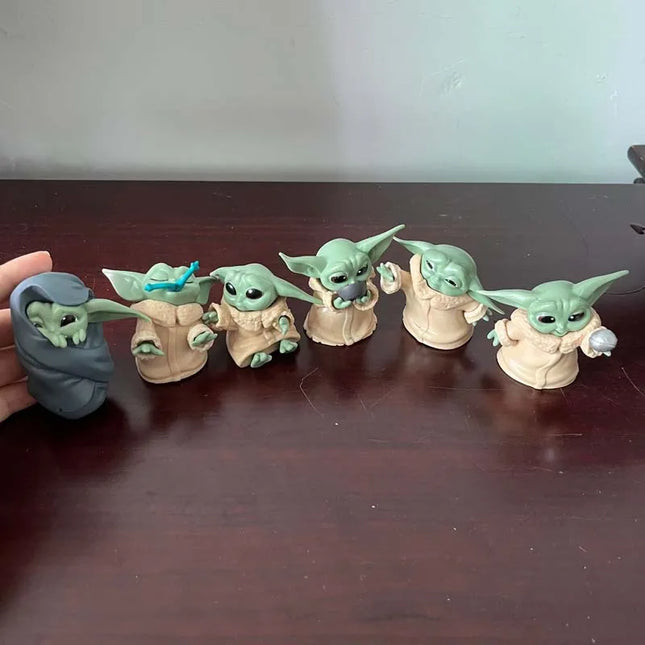 6Pcs/set Disney Star Wars The Master Baby Yoda Doll Mini Figures Model Toy Cute Doll Bookshelf Ornament Gift For Children