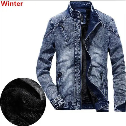 Men's Vintage Denim Jacket ,Gray, Blue Cotton Coat Men, Spring and Autumn New Male TopsOvercoat Man Outerwear
