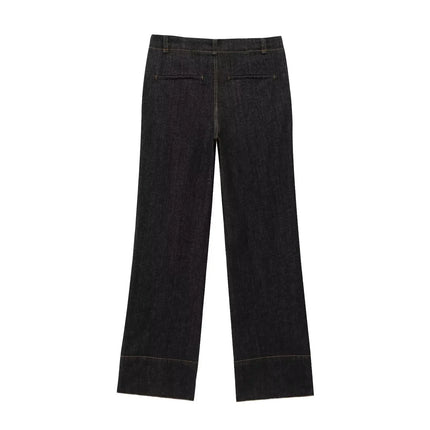 Casual Chic Women Cowboy Suit Slim fit Breasted Shirt Jackets Long Pants Fashion 2025 Spring Denim Suits