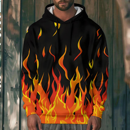 Autumn Hoodies Fashion Flame 3D Print Men Women Streetwear Hooded Sweatshirts Pullover Oversized Harajuku Coat Man Clothing