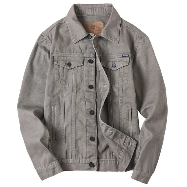 Men Cargo Casual Denim Jackets Slim Solid Color Outwear Coats For Male Size M-3XL