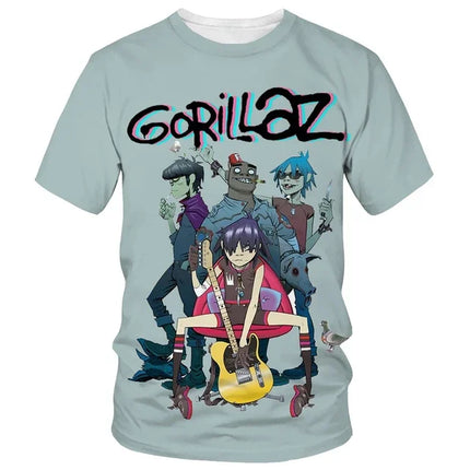 New Hot Trend Men's Fashion Cartoon 3D Printed T-shirt Men's and Women's Casual Hip Hop Short Sleeve Harajuku Style Street Crewn