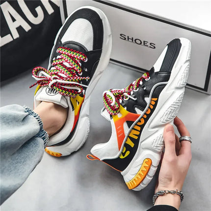 Atmungsaktive Low-Top-Sneakers für Herren im Sommer mit dicker Sohle