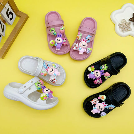 Fashion Popular Cartoon Coffee Slippers New Flats Bottom Boys and Girls Non-Slip Soft Bottom Sandals 811