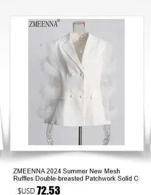 ZMEENNA 2025 Blue Denim Jacket For Women Long Sleeve Button Up Casual Top With Pockets Stylish Fashionable Trendy ZM699
